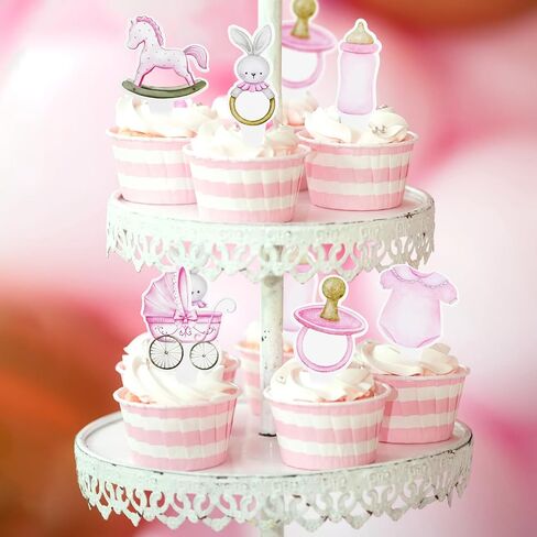 48Pcs Baby Boy Cupcake Toppers, Blue Baby Shower Cake Decorations for Boy Gender Reveal Birthday Party Decorations in Saudi Arabia