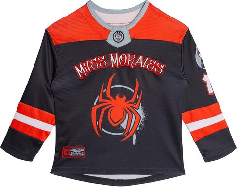 Marvel Spider-Man Womens Mesh Hockey Jersey Long Sleeve T-Shirt White/Purple/Blue Ghost Spider Small in Saudi Arabia