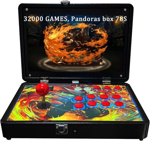 وحدة تحكم ألعاب آركيد محمولة 30000 في 1 شاشة 14 بوصة عالية الدقة ومشغل واحد Pandoras Box 70S، آلة ألعاب فيديو قديمة بقدرة 9000 مللي أمبير في الساعة للبحث/الإخفاء/الحفظ/التحميل/الإيقاف المؤقت للألعاب in Kuwait