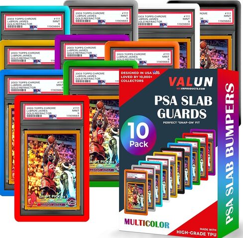 VALUN PSA Slab Bumper 10 PACK (أسود) - واقي حماية لوح PSA الصلب من مادة TPU للبطاقات المتدرجة - واقي ممتص الصدمات لوح PSA لألواح PSA - واقي لوح البطاقة لحماية بطاقة PSA in Kuwait