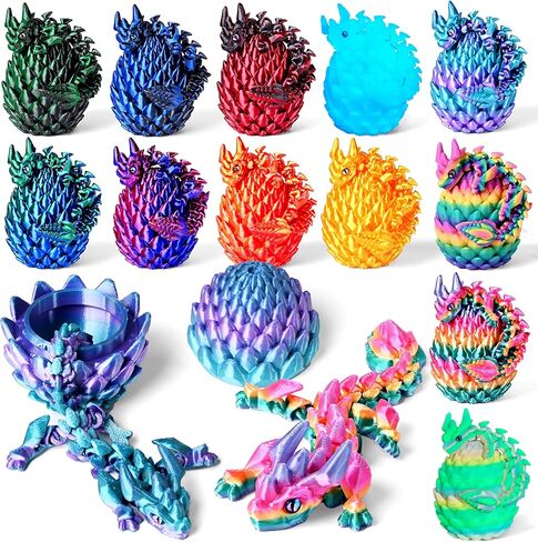 30 Pcs 3D Printed Ocean Animals Set, Mini Animals Valentines Day Gifts - Cute Articulated Flexible Figurines Fidget Toys for Party Favors Birthday Gifts Desk Pets Office Home Decor in Saudi Arabia
