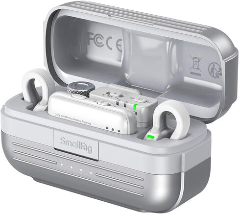 ميكروفون لاسلكي SMALLRIG S70-C2 (2 TX + 1 RX + حقيبة شحن)، ميكروفون لاسلكي صغير الحجم USB-C لهاتف Android/كاميرا الحركة، استخدام 48 ساعة، سجل تقليل الضوضاء لمدونة الفيديو (أسود) in Kuwait