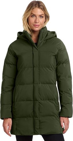 Women's Puffy Parka | Long Winter Puffer Coat with Hood, High Loft Insulation, Water Repellent, Two Way Zipper in Saudi Arabia