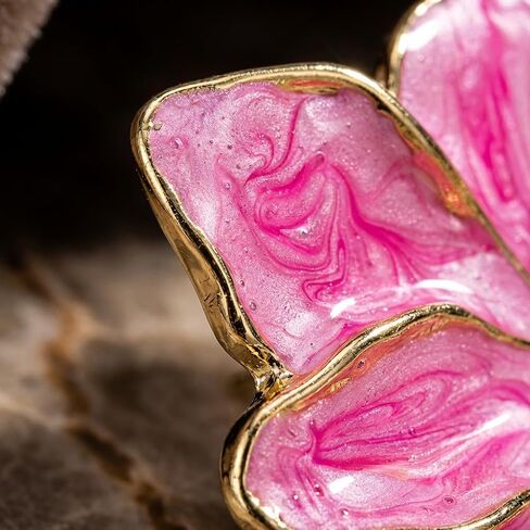 أقراط على شكل زهرة للنساء، بتلات زهور أرجوانية فنية غير لامعة، خفيفة الوزن وأنيقة غير منتظمة لحفلات الزفاف والحفلات الراقصة in Kuwait