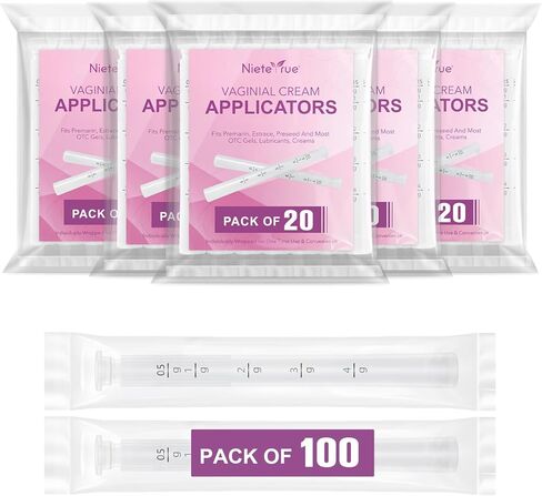 Disposable Vaginal Applicators – Updated with Dosage Markings, Individually Wrapped for Hygiene, Fits Most Lubricants, Creams & Gels, Feminine Care Essentials (20 Pack) in Kuwait