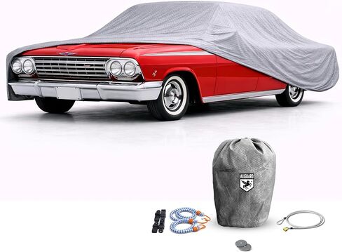 Car Covers Weatherproof Max Car Cover & Warranty Compatible with Chevrolet 1961-1964 Impala – Outdoor Cover Theft Cable Lock Car Accessories Better Than Waterproof in Saudi Arabia