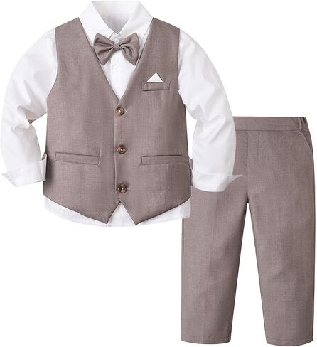 SANGTREE Baby Boys Toddler Gentleman Kids Formal Outfits Long Sleeve Suit Clothing Set 3 Months - 9 Years in Saudi Arabia