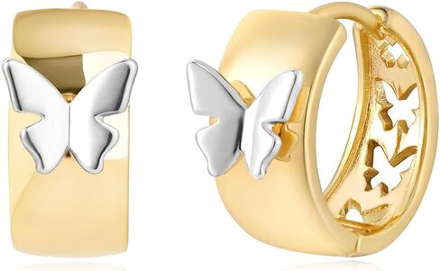 MYEARS Women Butterfly Earrings Gold Huggie Hoop 14K Small Simple Hypoallergenic Everyday Jewelry in Saudi Arabia
