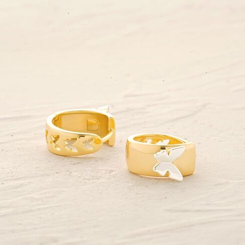 MYEARS Women Butterfly Earrings Gold Huggie Hoop 14K Small Simple Hypoallergenic Everyday Jewelry in Saudi Arabia