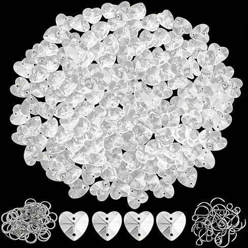 240Pcs Crystal Suncatcher Beads 150 14mm Crystal Glass Octagon Beads Bulk AB Color Sun catcher Supplies Chandelier Replacement Connector Spacer Bead for DIY Hanging Ornament Pendant Jewelry (AB Color) in Saudi Arabia