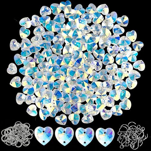 240Pcs Crystal Suncatcher Beads 150 14mm Crystal Glass Octagon Beads Bulk AB Color Sun catcher Supplies Chandelier Replacement Connector Spacer Bead for DIY Hanging Ornament Pendant Jewelry (AB Color) in Saudi Arabia