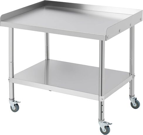 Equipment Grill Stand Table 12x24x30 Inch Stainless Steel NSF Certified 400 Lbs Capacity with Adjustable Legs, 2" Edge Baffle, for Hotel, Home, Commercial Restaurant Kitchen in Kuwait
