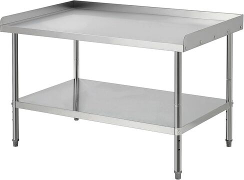 Equipment Grill Stand Table 12x24x30 Inch Stainless Steel NSF Certified 400 Lbs Capacity with Adjustable Legs, 2" Edge Baffle, for Hotel, Home, Commercial Restaurant Kitchen in Kuwait