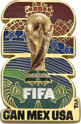 دبوس رسمي لإصدار كأس العالم 2026 من FIFA (جميع 3) - دبوس مرصع بالمينا مطلي بطبقة ثنائية الأبعاد مقاس 1.5 بوصة - عنصر جامعي خالد - سبيكة زنك ممتازة - للملابس والقبعات والحقائب والشاشات in Kuwait