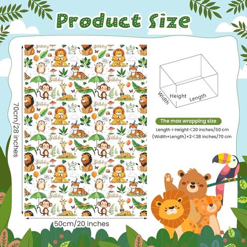 Pineraap Alligator Birthday Wrapping Paper 12 Sheets Happy Birthday Themed Gift Wrap with Cartoon Crocodile & Gift Box Designs,20"×28" in Saudi Arabia