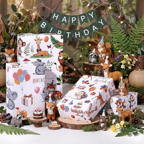 Pineraap Alligator Birthday Wrapping Paper 12 Sheets Happy Birthday Themed Gift Wrap with Cartoon Crocodile & Gift Box Designs,20"×28" in Saudi Arabia