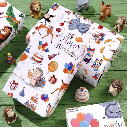 Pineraap Alligator Birthday Wrapping Paper 12 Sheets Happy Birthday Themed Gift Wrap with Cartoon Crocodile & Gift Box Designs,20"×28" in Saudi Arabia