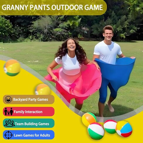 لعبة Granny Pants Outdoor، 2 حزمة من لعبة Granny Pants Yard للبالغين والعائلة، ألعاب خارجية عملاقة مع 8 كرات نطاطة للحفلات في الفناء الخلفي وألعاب لم شمل الأسرة في عيد الميلاد in Kuwait