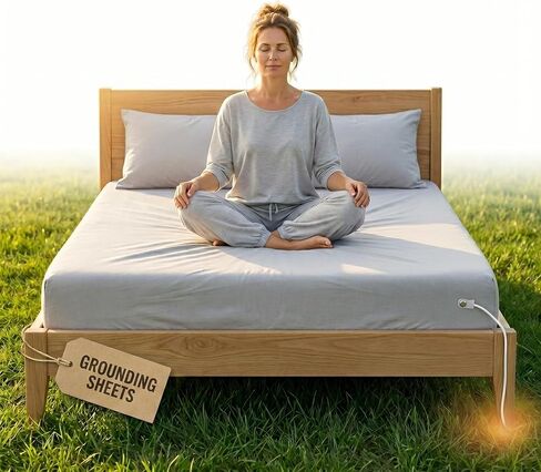 Grounding Sheets with Silver Threads & Deep Pockets, Queen & King - Extra Soft 95% Organic Cotton 5% Pure Silver, Improve Sleep &Reduce Stress Earthing Sheets, Grounding Bed Sheets in Saudi Arabia