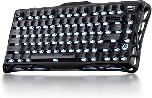 GravaStar Mercury K1 75% Wireless Mechanical Gaming Keyboard, Aluminum Alloy Exoskeleton Design, Gasket Compact Custom Keyboard Hot-Swap Socket, Linear Switches, with RGB Backlit & Frame - White in Kuwait