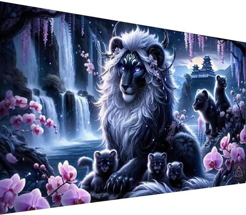 COHAYISY Flowers 5D Large Diamond Painting,Cherry Scenery with Moon Large Diamond Art Kits for Adults, DIY Round Full Drill Crystal Rhinestone Arts and Crafts Home Wall Decor 31.5 X 15.7inch in Saudi Arabia
