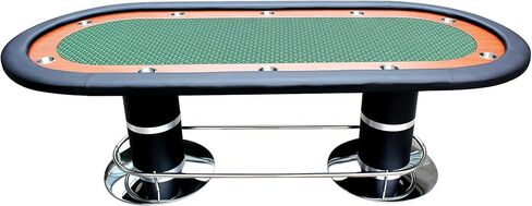 Poker Table for 10 Players Casino Style Games 96 inches with Speed Cloth Racetrack Playing Surface Pedestal Base, Blue in Saudi Arabia