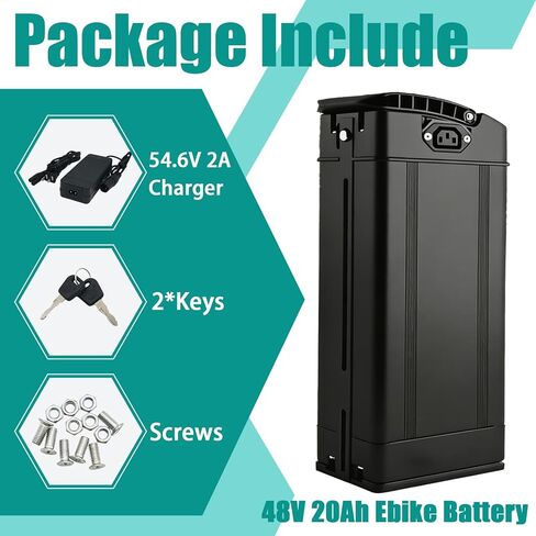 48Volt 20Ah Ebike Lithium Battery 48V 20Ah Ebike Battery with Base and 2A Charger Folding Ebikes Replacement Batteries for 100-1000W Electric Bike, Bicycles Motor in Saudi Arabia