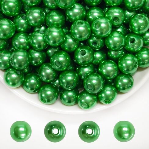 Pearl Beads for Jewelry Making Holes ABS Craft Beads with Holes for Jewelry Making, Bracelet, Necklace Crafting Bulk Bead Kit (10mm,Ivory White/450 pcs) in Kuwait