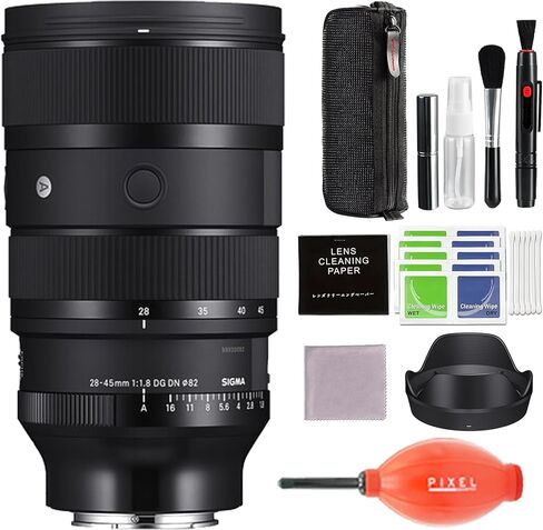 عدسة سيجما ٢٨-٤٥ ملم f١.٨ DG DN Art لكاميرا Sony E-Mount| إطار كامل، 5 عناصر SLD، 11 شفرة مستديرة مع Godox Flash TT350S Mini لكاميرات سوني، مجموعة بطاقات الذاكرة Extreme PRO UHS-I المتقدمة سعة 64 جيجابايت in Kuwait