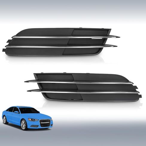 Left & Right Front Bumper Fog Light Cover Set Compatible with Audi A6&A6 Quattro 2012-2015 4G08076819B9, 4G0807682F9B9 in Saudi Arabia