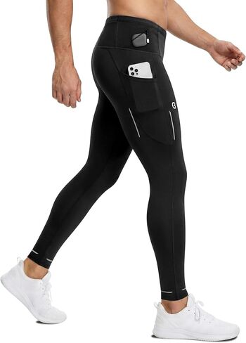 Mens Sweatpants Pants with 6 Pockets Reflective Compression Hiking Joggers for Men Athletic Workout Gym Running Pants in Saudi Arabia