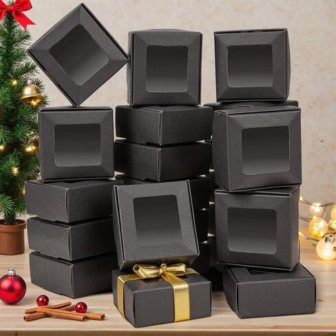 10 Packs 5x5x2.5cm White Cookie Boxes, Bakery Boxes with Window, Mini Cake Boxes, Food Container Boxes for Cookies, Pastry, Pie, Strawberries, Donuts, Candy, Desserts, Small Cake in Saudi Arabia