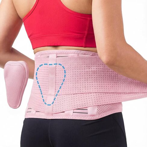 دعامة ظهر سبارثوس لألم أسفل الظهر - تخفيف فوري من عرق النسا، القرص المنفتق، الجنف - وسادة دعم قابلة للتنفس + قطنية - للرجال والنساء - تناسب الخصر من 44 إلى 52 بوصة (كبير، تحقق من جدول المقاسات) in Kuwait