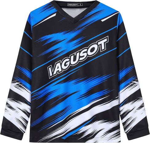 Youth Long Sleeve Dirt Bike Jersey, Kids Motocross Shirt Loose Fit Quick Dry for MX BMX Offroad Mountain Biking in Saudi Arabia