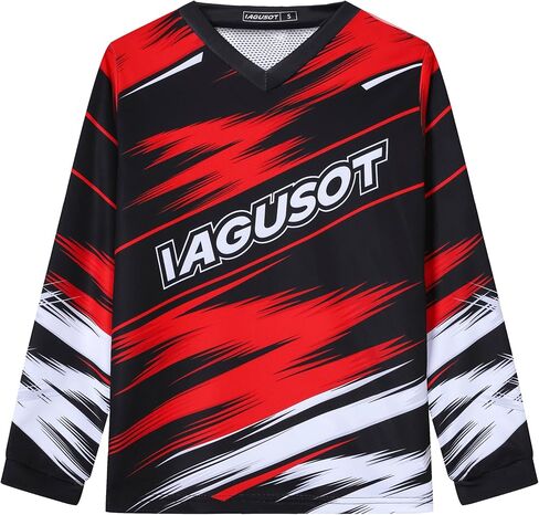 Youth Long Sleeve Dirt Bike Jersey, Kids Motocross Shirt Loose Fit Quick Dry for MX BMX Offroad Mountain Biking in Saudi Arabia