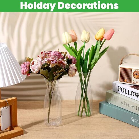 20Pcs Plastic Bud Vases Small Plastic Vases in Bulk, Clear Container for Flowers Height Shatterproof Bud Vase Wedding Centerpieces for Home Decor Living Room Office Decoration, Housewarming Party Gift in Saudi Arabia