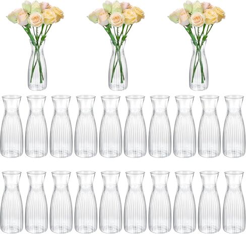 20Pcs Plastic Bud Vases Small Plastic Vases in Bulk, Clear Container for Flowers Height Shatterproof Bud Vase Wedding Centerpieces for Home Decor Living Room Office Decoration, Housewarming Party Gift in Saudi Arabia