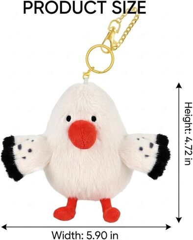 Red-Billed Gull Plush Keychain，Cute Funny Purse Charms for Handbags, Tote Bag Charms, Backpack Keychain for Women. in Saudi Arabia