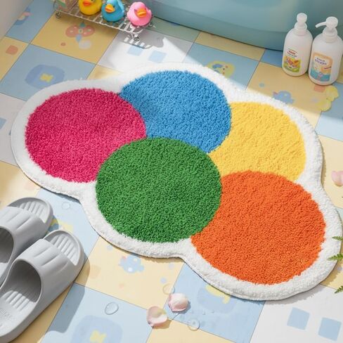 Tinideya 32"x20" Easter Bathroom Rug Egg Rug Easter Door Mat Funny Non Slip Washable for Bathroom Kitchen Decor Shower Living Room Bedroom in Kuwait