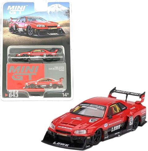 نموذج سيارة Diecast متوافق مع Mini GT 1:64 Nissan Skyline LB-ER34 Super Silhouette Black Limited Edition MGT00844 in Kuwait