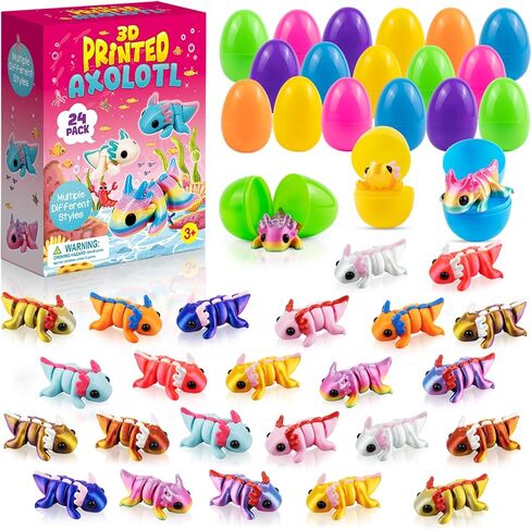 Easter Basket Stuffers – Easter Basket Essentials 12 Pack Prefilled Plastic Eggs with Axolotl Plush Toys Mini Mexican Salamander Stuffed Animals for Kids Easter Gifts Classroom Exchanges Party Favors in Saudi Arabia