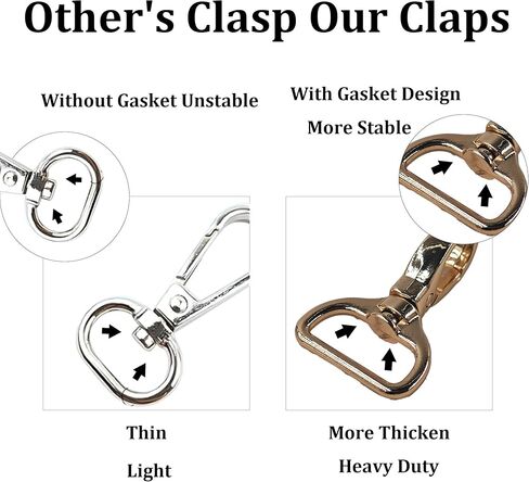 pson 2Pcs 1 Inch D Ring Swivel Lobster Clasp, Premium Metal Push Gate Snap Hooks for DIY Keychain, Purse Straps, Handbags, Lanyards & Craft Projects(Silver) in Saudi Arabia