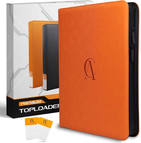 Upgraded Toploader Binder with Waterproof Zipper and PU Inner Liner, Hold 252 Top Loaders/3x4'' with 9-Pocket Each Page, with 2 Labels and Ringless Design, Fit for Sports/TCG Party Premium Storage in Saudi Arabia