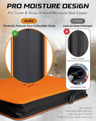 Upgraded Toploader Binder with Waterproof Zipper and PU Inner Liner, Hold 252 Top Loaders/3x4'' with 9-Pocket Each Page, with 2 Labels and Ringless Design, Fit for Sports/TCG Party Premium Storage in Saudi Arabia