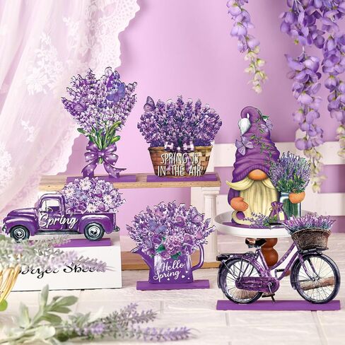 Bememo 6 Pcs Hello Spring Table Decorations Wooden Tulip Tiered Tray Decor Pastel Flower Truck Block Sign Table Centerpieces Farmhouse Freestanding Tabletop for Easter Home Restaurant Office Party in Saudi Arabia