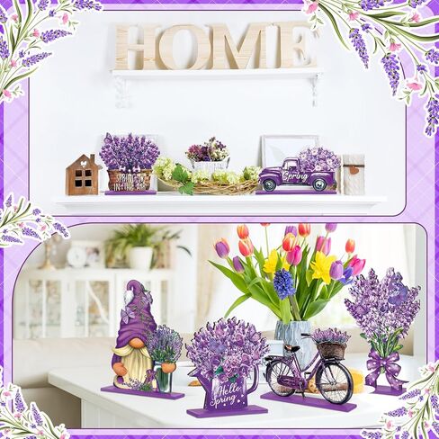 Bememo 6 Pcs Hello Spring Table Decorations Wooden Tulip Tiered Tray Decor Pastel Flower Truck Block Sign Table Centerpieces Farmhouse Freestanding Tabletop for Easter Home Restaurant Office Party in Saudi Arabia