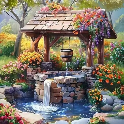 Mrnsiet Book Flower Diamond Art Kits for Adults Beginners, DIY Full Round Drill Diamond Painting Kits, Easy Diamonds Dot Gem Art Crystal for Home Wall Decor 12X16Inch in Saudi Arabia