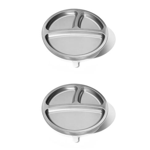 أطباق أطفال من أفانشي مع شفط - أطباق مقسمة من الفولاذ المقاوم للصدأ للأطفال الصغار، خالية من مادة BPA، آمنة للاستخدام في غسالة الأطباق، غير قابلة للكسر، غير سامة، شفط سيليكون بنسبة 100% - أزرق in Kuwait