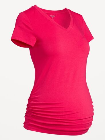 Old Navy Maternity V-Neck T-Shirt - Bright Scarlet in Saudi Arabia