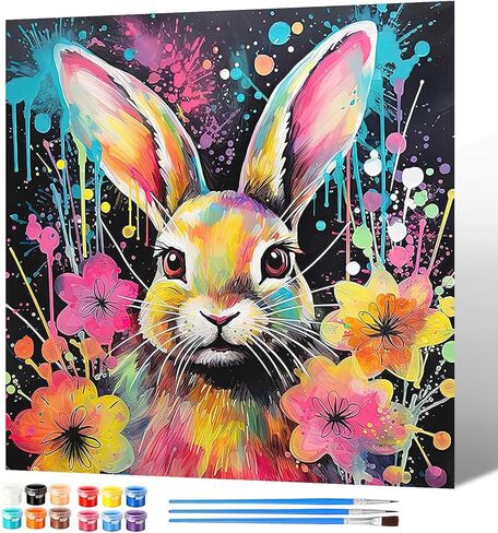 GHHKUD Cross Paint by Numbers Kits for Adults with Frame, DIY Paint by Colors Adults Kids Easter, Framed Painting Numbers on Canvas Gifts for Home Decor 20x30cm in Saudi Arabia